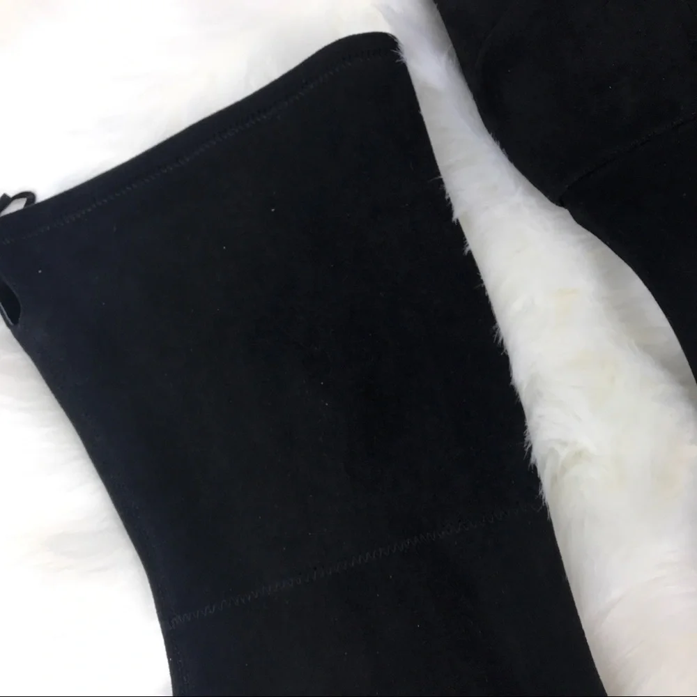 Dolce Vita Black Over-the-Knee Suede Block Heel Boots